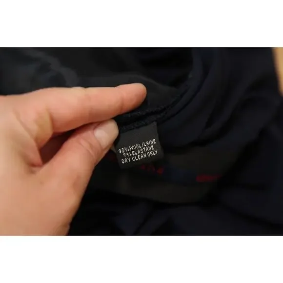 Ralph Lauren Black Label Vintage Navy Blue Dress Pants Size 10 Vintage 90s Wool - Picture 10 of 10